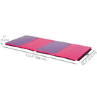 Soozier Folding Gymnastics Tumbling Mat - Exercise Mat with Carrying Handles - 4' W x 10' L x 2" D-Non-absorbent PU leather surface, fire-retardant, puncture, and mildew resistant 