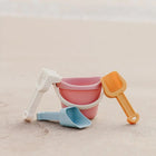 Miniland ECO Baby Sand Set - Pastel Colors - 4 Pieces Per Set - 2 Sets-Content: 1 baby bucket, 1 baby shovel, 1 baby rake and 1 baby scoop