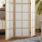 HOMCOM 3 Panel Freestanding Room Divider for Bedroom - Natural and White-Overall Dimension: 47.2" W x 66.9" H x 0.7" D (120 x 170 x 1.7 cm) 
