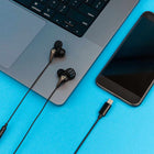 JLab JBuds Pro Wired USB-C Earbuds - Black-2 Cush Fin sizes