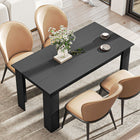 HOMCOM 63" Modern Dining Table with Wood Effect - Black-Easy assembly required