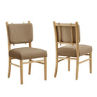 Modway Mauden Performance Velvet Dining Side Chairs - Taupe - 2 Pack-Set Of 2 Dining Chairs