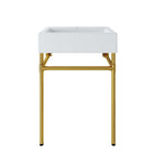 Modway Redeem 24" Wall-Mount Gold Stainless Steel Bathroom Vanity - Gold/White-Contemporary Bathroom Vanity