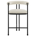 Modway Turin Curved Back Boucle and Metal Counter Stool - Black/Pearl-8