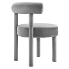 Modway Toulouse Performance Velvet Dining Chair - Grey-Weight Limit: 330 lbs.