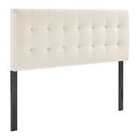 Modway Lily Stain-Resistant Performance Velvet King Size Headboard - Alabaster-Stain-Resistant Performance Velvet Upholstery
