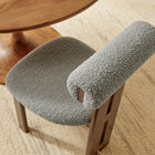 Modway Torian Boucle Fabric Dining Chair - Walnut Light Grey - Set of 2-Boucle Fabric Seating