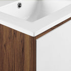 Modway Transmit 18" Wall-Mount Bathroom Vanity - Walnut/White-Wall-Mount Design