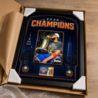 Frameworth New York Knicks 2026 Champions: Karl-Anthony Towns Trophy PhotoGlass Framed Photo - 18" W x 22" H - Orange-6