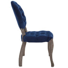 Modway Exhibit French Vintage Dining Performance Velvet Side Chair - Navy-Durable Stain-Resistant Fabric
