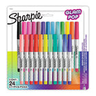 Sharpie Permanent Markers - Ultra Fine Point - Assorted Colours - 24 Pack-Sharpie permanent markers with ink that marks on paper, plastic, metal, and most other surfaces