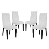 Modway Confer Vinyl Dining Side Chair - White - 4 Pack-Modern dining chair