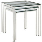 Modway Nimble Nesting Table - Silver - Set of 3-Modern 3 Piece Nesting Table Set