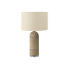 Monarch Specialties 28" H Contemporary Table Lamp - Brown Resin / Beige Shade-A chic 28"h table lamp featuring a light brown resin body with the look of natural stone, resting on a clear acrylic base and complemented by a sophisticated beige fabric shade, for the perfect accent piece in any contemporary living room, bedroom, or office space