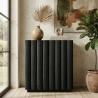 Hudson&Canal Molly Rectangular Fluted Accent Cabinet - 28" W - Black Grain-Base, top, and shelves are crafted of sturdy MDF in a Black Grain finish