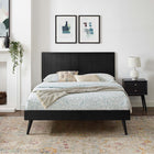 Modway Alana Wood Full Platform Bed with Splayed Legs - Black-Assembly Required