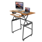 Rocelco 46" Deluxe Adjustable Height Desk Riser and Floor Stand Bundle - Teak/Black-WE'VE GOT YOUR BACK: Our product comes with a MANUFACTURER LIMITED 1 YEAR WARRANTY as well as a customer service and tech support team that is always ready to help