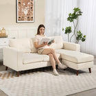 HOMCOM L-Shaped Sectional Sofa with Chaise Lounge - Cream White-Pocket springs and high-density foam deliver firm support and soft comfort