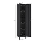 Manhattan Comfort Naomi 15" Modern Single Locker Storage Cabinet - Black-Includes 4 Adjustable Shelves