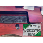 Ashley Productions Smart Poly Computer Mouse Pad - Everyone is Welcome Here - Beech Wood/Greenery - 6 Pack-Pack of 6 Non-Slip, Fabric Mouse Pads
