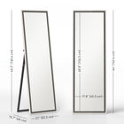 HOMCOM Full Length Mirror Standing Leaning Wall - 21" W x 64" H - Grey-Shatter-proof film on back increases safety 