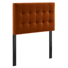 Modway Lily Stain-Resistant Performance Velvet Twin Size Headboard - Rust-Stain-Resistant Performance Velvet Upholstery