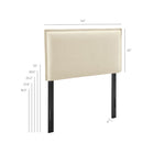 Modway Camille Upholstered Linen Blend Twin Size Headboard - Linen-Removable Slipcover
