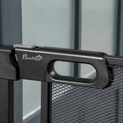 PawHut 29.5"-40.6" Metal Pet Gate with Auto Closing Door & Double Locking-Can be opened with a single hand – press and lift the button