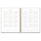 Orange Circle Studio 2027 Extra-Large Spiral Planner - 11" x 8-1/2" - Floral Framework - Bilingual-Includes goal, budget, and hydration trackers