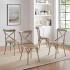Modway Gear Dining Side Chair - Grey - 4 Pack-No Assembly Required
