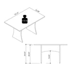 Manhattan Comfort Coney 53.14" Mid-Century Modern Dining Table - Grey-Central H Base with 19.09 in. Clearance