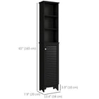 HOMCOM Tall Bathroom Linen Tower Cabinet with Adjustable Shelves - Black-6 grids for maximizing the storage space