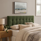 Modway Emily Fabric Upholstered Full Size Headboard - Foliage-Wood Blend Frame