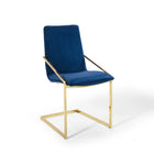 Modway Pitch Performance Velvet Dining Armchair - Gold/Navy - 2 Pack-Performance Velvet Upholstery