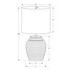 Monarch Specialties 17" H Contemporary Table Lamp - Beige Resin / Ivory / Cream Shade-Effortlessly illuminate your space with the convenient on/off turn knob switch that operates a 60W standard bulb (not included) for a highly efficient decorative lamp
