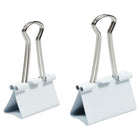 JAM Paper Colourful Binder Clips Assortment - Medium & Large - White - 27 Pack-Sizes: Medium 1.25 inch (32mm) & Large 1.6 inch (41mm) | Easily spring back into shape when removed