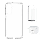 AXS Starter Kit - Ultra Clear Case, Screen Protector and 30W Charger for Samsung Galaxy A17-Drop-tested, scratch resistant phone case with shock absorbing air pockets 