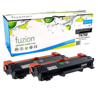 fuzion Brother TN760 Compatible Toner - Twin Pack - High Yield - Black-Black