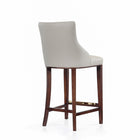 Manhattan Comfort Shubert 22.64" Modern Leatherette Upholstered Barstool - Light Grey - 2 Pack-Made to Last. Commercial Grade Product