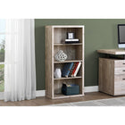 Monarch Specialties 7406 48"H Bookcase - Taupe Reclaimed Wood-Look/ Adj. Shelves-Clean lines with thick panel construction