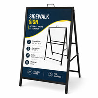 Futech Aframe013 Metal A-Frame Sidewalk Sign Holder, 24"W x 36"H insert size-Frame size: 24"W x 36"H, 
Total height including handle: 40"H