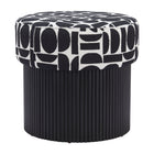 Zuo Boto Storage Ottoman - Black/White-Painted pine wood leg