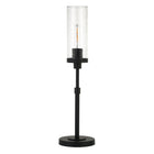 Hudson&Canal Frieda 26.68" Tall Table Lamp with Glass Shade - Blackened Bronze/Seeded-Industrial design for your living room, workspace, or bed side table
