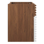 Modway Render 18" Wall-Mount Bathroom Vanity Cabinet - White/Walnut-Full-Extension Drawer