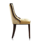 Manhattan Comfort Fifth Avenue 18.5" Traditional Velvet Upholstered Dining Chair - Antique Gold and Walnut - Set of 2-Weight Capacity: 300 lb. Seat Height: 18.5"
