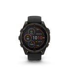 Garmin fēnix 8 - Solar Outdoor Recreation/Adventure Watches - 47 mm - Sapphire, Carbon Gray DLC Titanium with Black/Pebble Gray Silicone Band-8