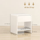 HOMCOM Nightstand with Drawer and Open Shelf - White - Set of 2-Its versatile Nordic style complements bedrooms, living rooms and small apartments