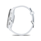 Garmin Venu 3 Watch - 45 mm - Silver Stainless Steel Bezel with Whitestone Case and Silicone Band-Know your body better with extensive health monitoring features, including wrist-based heart rate, morning report, fitness age, stress tracking, menstrual cycle and pregnancy tracking, meditation and more