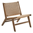 Modway Saoirse Woven Rope Wood Accent Lounge Chair - Walnut Natural-Woven Rope