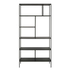 Hudson&Canal Winthrop 72"H Bookcase - Blackened Bronze-Features a metal top and shelves
